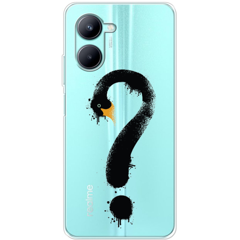 Прозрачный чехол BoxFace Realme C33 Swan question