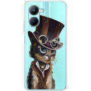 Прозрачный чехол BoxFace Realme C33 Steampunk Cat