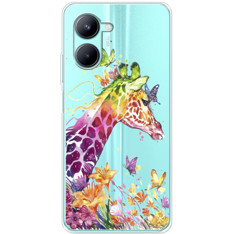 Прозрачный чехол BoxFace Realme C33 Colorful Giraffe