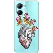 Чехол со стразами Realme C33 Heart