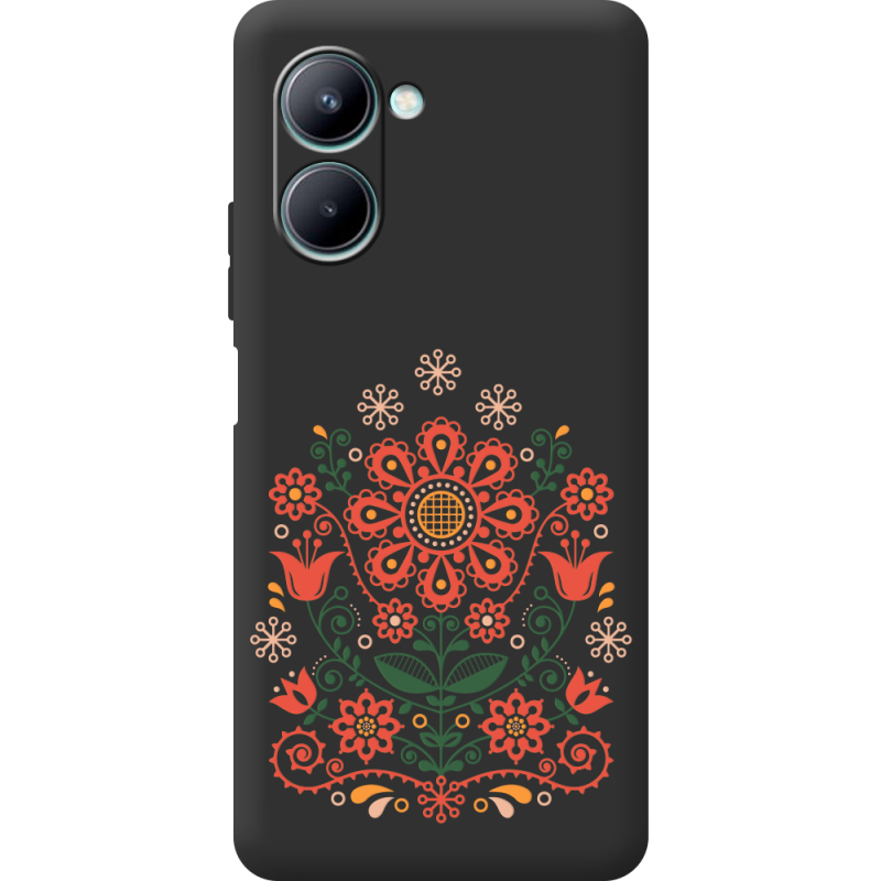 Черный чехол BoxFace Realme C33 Ukrainian Ornament