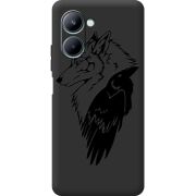 Черный чехол BoxFace Realme C33 Wolf and Raven