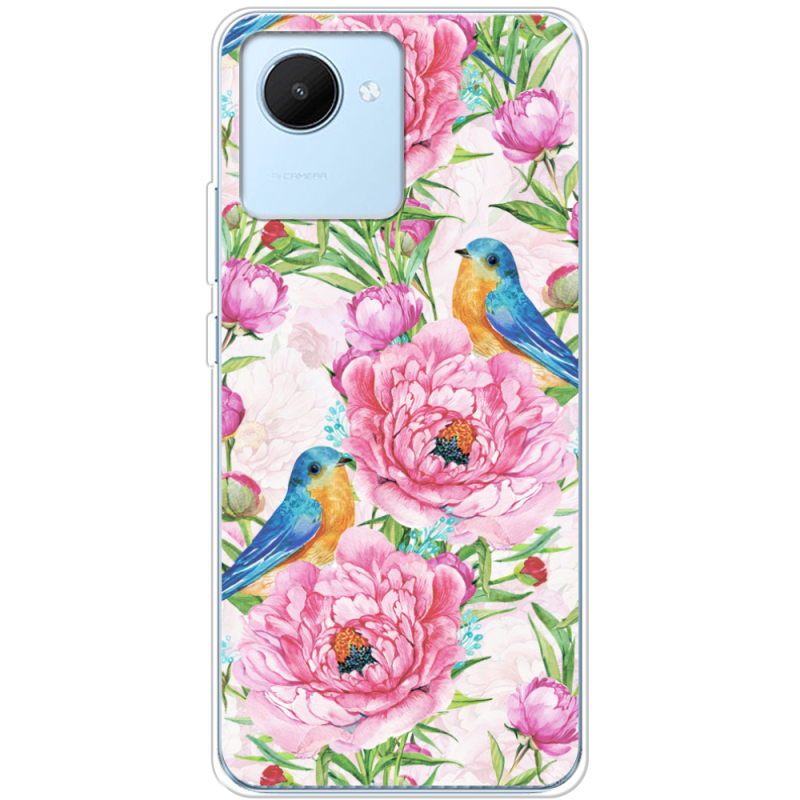 Чехол BoxFace Realme C30 Birds and Flowers