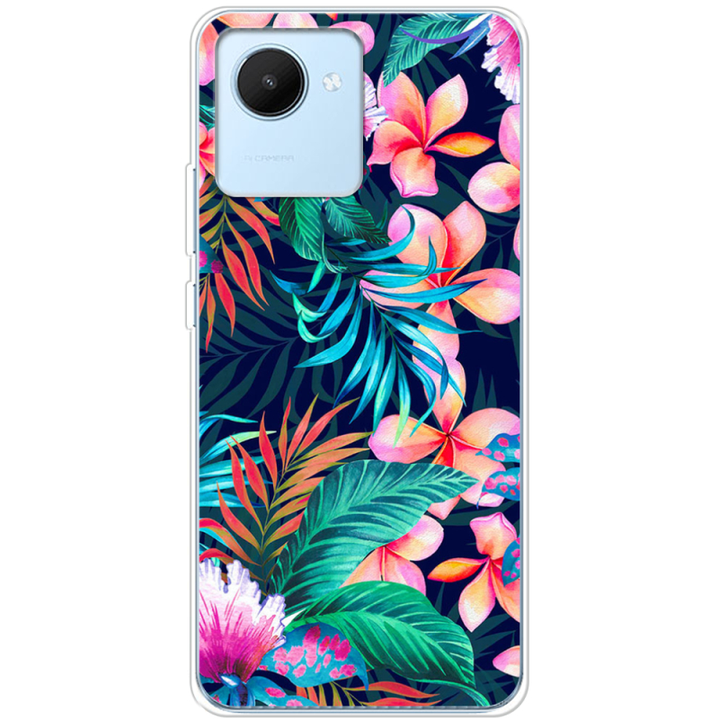 Чехол BoxFace Realme C30 flowers in the tropics