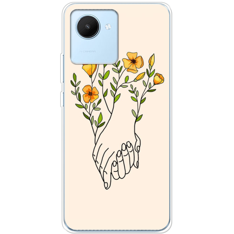 Чехол BoxFace Realme C30 Flower Hands