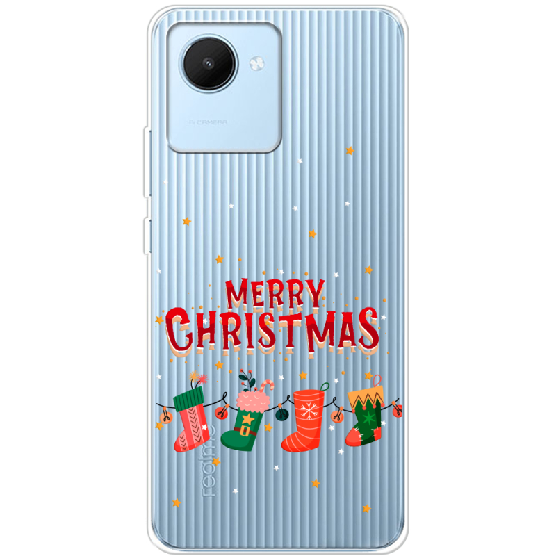 Прозрачный чехол BoxFace Realme C30 Merry Christmas