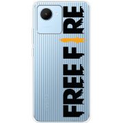 Прозрачный чехол BoxFace Realme C30 Free Fire Black Logo
