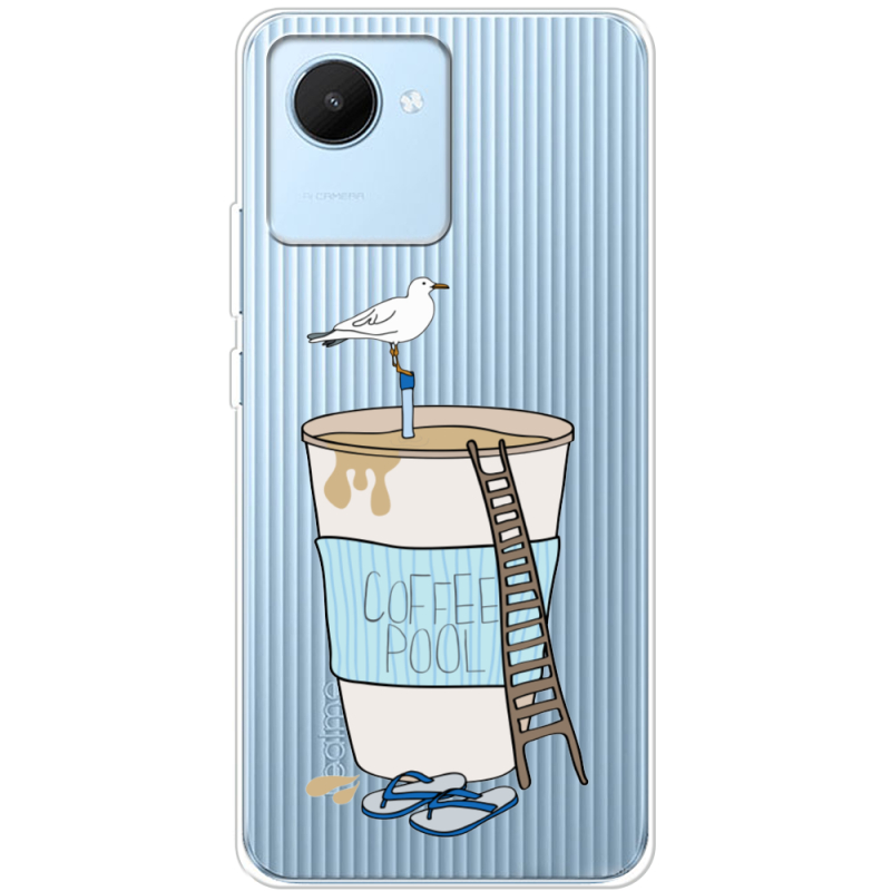 Прозрачный чехол BoxFace Realme C30 Segull in Cofee Pool