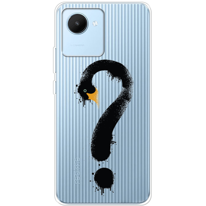 Прозрачный чехол BoxFace Realme C30 Swan question