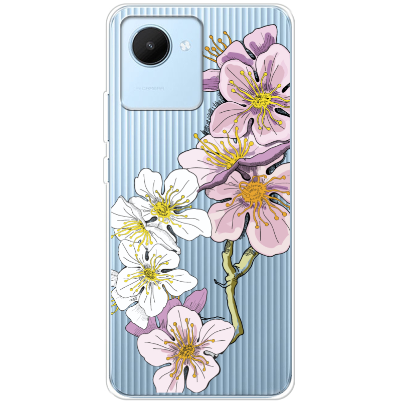 Прозрачный чехол BoxFace Realme C30 Cherry Blossom