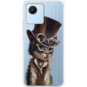 Прозрачный чехол BoxFace Realme C30 Steampunk Cat