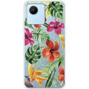 Прозрачный чехол BoxFace Realme C30 Tropical Flowers