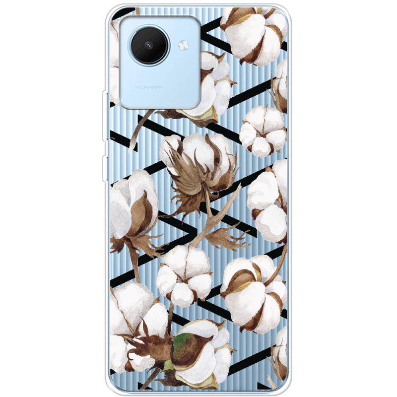 Прозрачный чехол BoxFace Realme C30 Cotton flowers