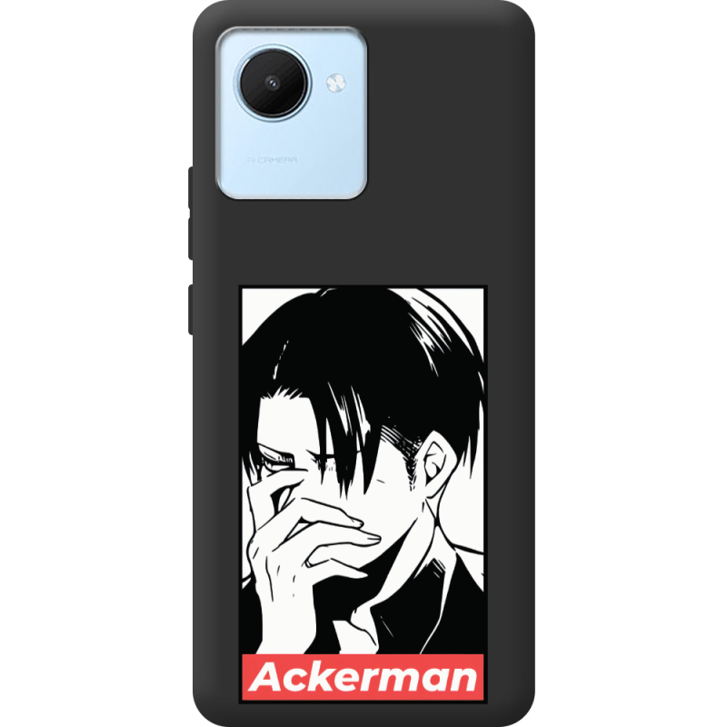 Черный чехол BoxFace Realme C30 Attack On Titan - Ackerman