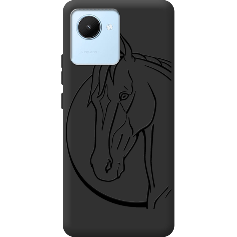 Черный чехол BoxFace Realme C30 Horse