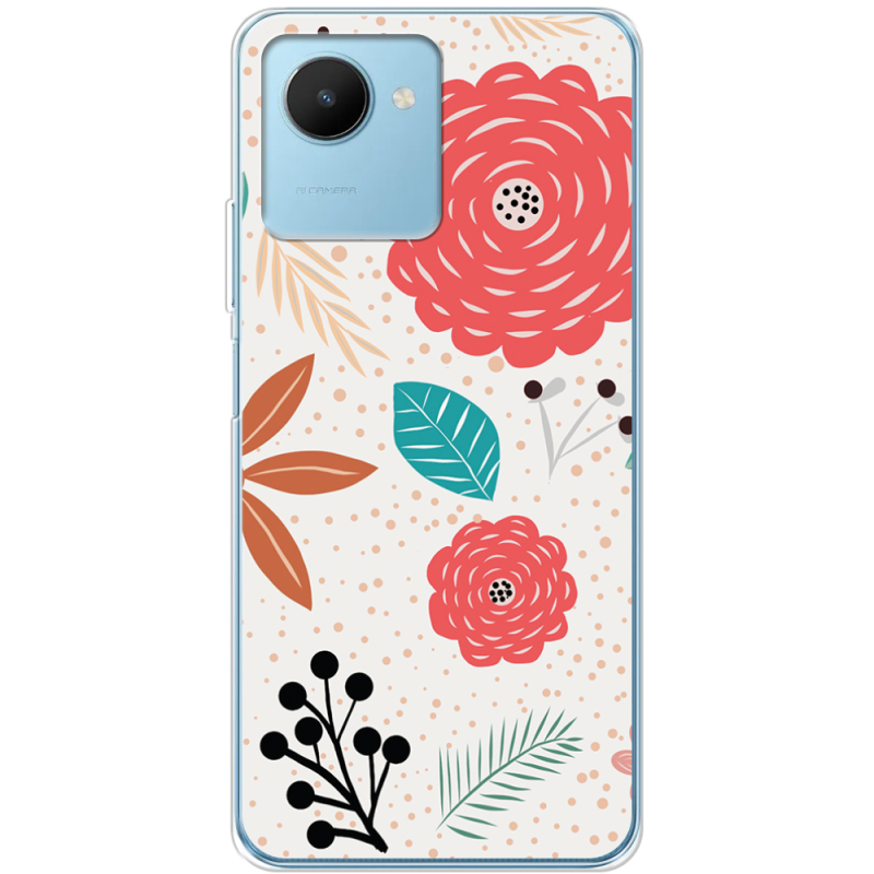 Чехол BoxFace Realme C30s Line Flowers