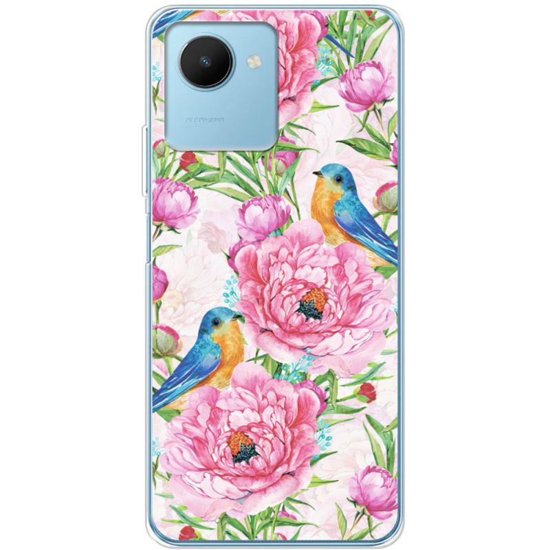 Чехол BoxFace Realme C30s Birds and Flowers