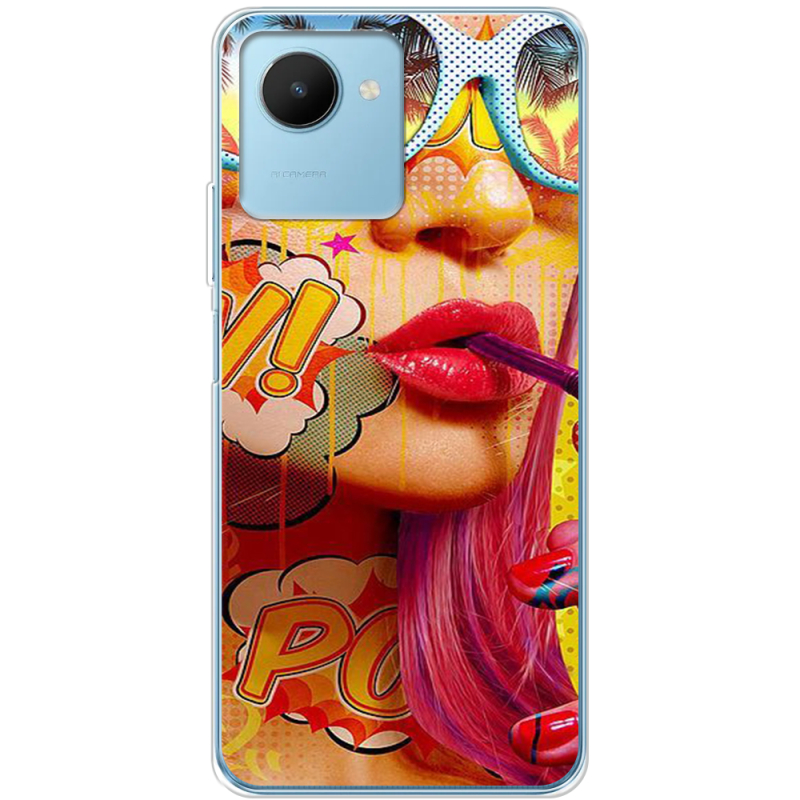 Чехол BoxFace Realme C30s Yellow Girl Pop Art