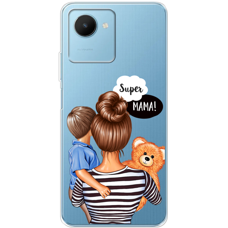 Прозрачный чехол BoxFace Realme C30s Super Mama and Son