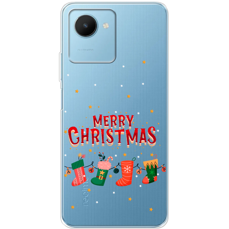 Прозрачный чехол BoxFace Realme C30s Merry Christmas