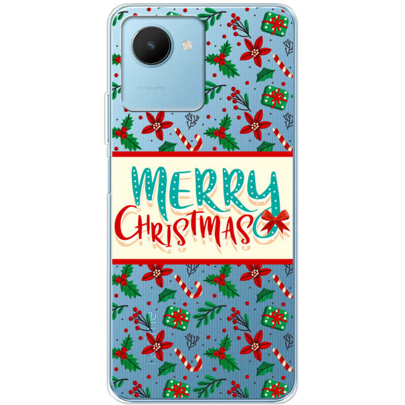 Прозрачный чехол BoxFace Realme C30s Vintage Christmas Pattern