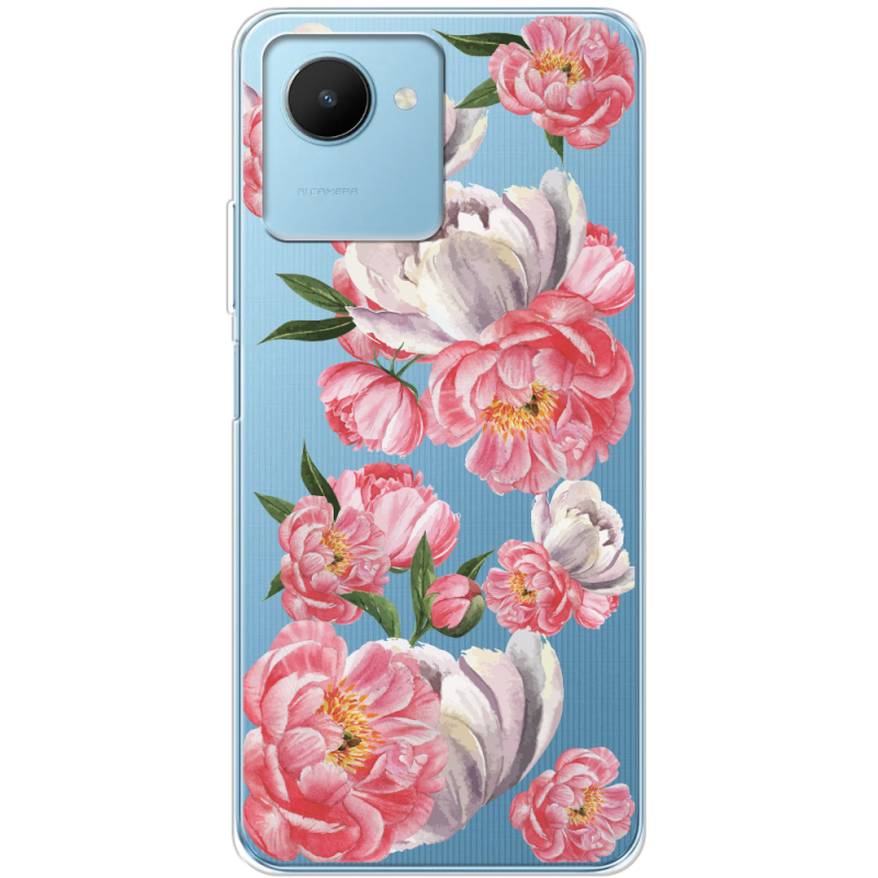 Прозрачный чехол BoxFace Realme C30s Peony Watercolor Style