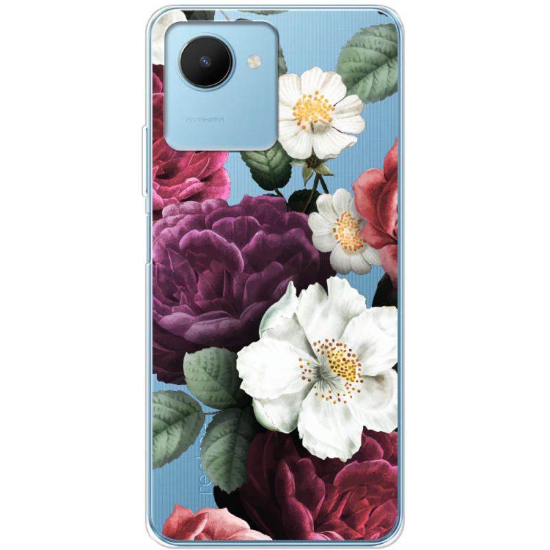 Прозрачный чехол BoxFace Realme C30s Floral Dark Dreams