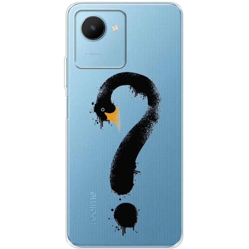 Прозрачный чехол BoxFace Realme C30s Swan question