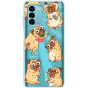 Прозрачный чехол BoxFace ZTE Blade V40 Vita с 3D-глазками Pug