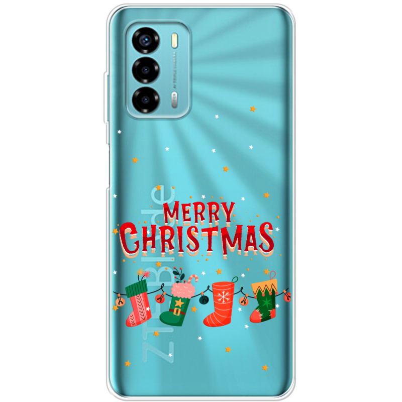 Прозрачный чехол BoxFace ZTE Blade V40 Vita Merry Christmas