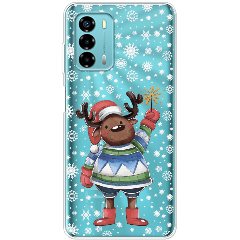 Прозрачный чехол BoxFace ZTE Blade V40 Vita Christmas Deer with Snow