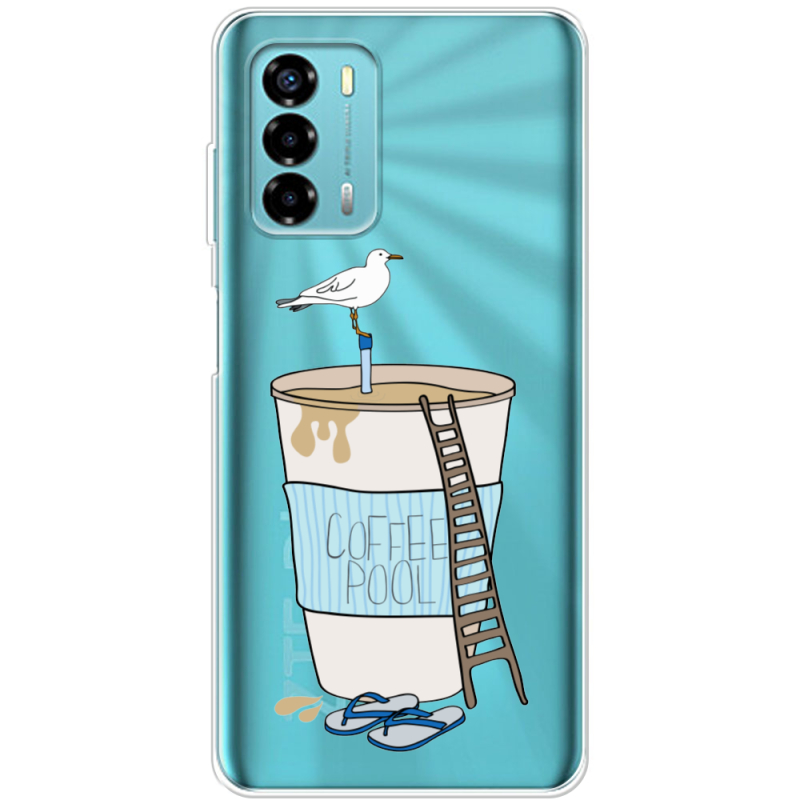 Прозрачный чехол BoxFace ZTE Blade V40 Vita Segull in Cofee Pool