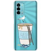 Прозрачный чехол BoxFace ZTE Blade V40 Vita Segull in Cofee Pool