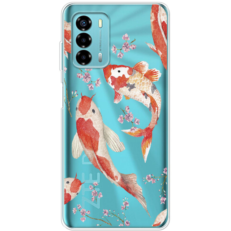 Прозрачный чехол BoxFace ZTE Blade V40 Vita Japanese Koi Fish