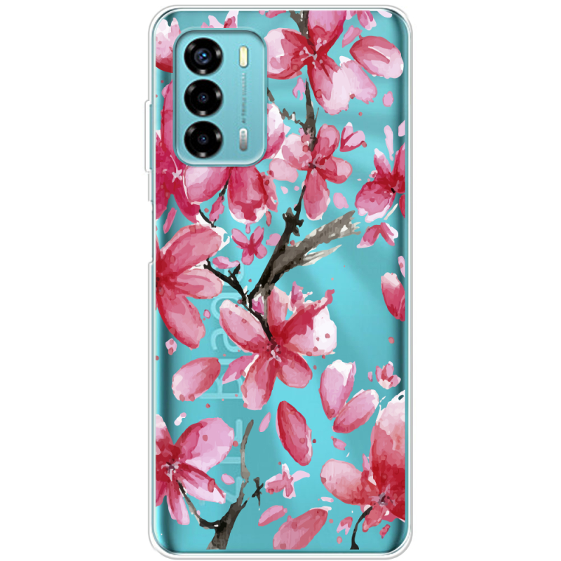 Прозрачный чехол BoxFace ZTE Blade V40 Vita Pink Magnolia