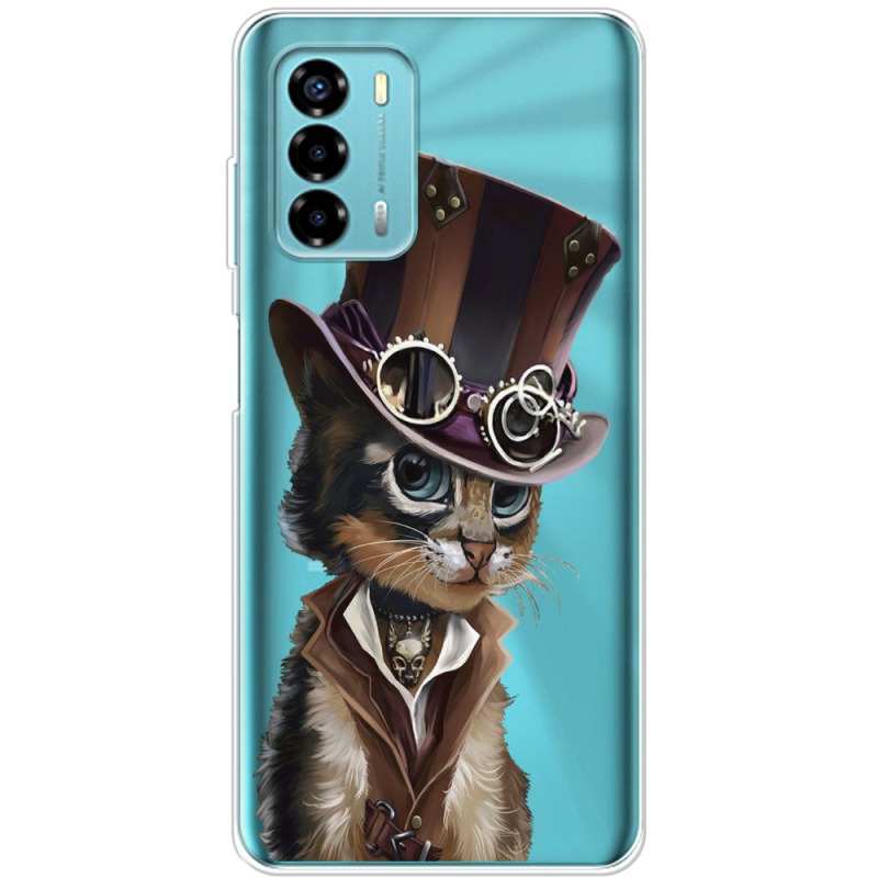 Прозрачный чехол BoxFace ZTE Blade V40 Vita Steampunk Cat