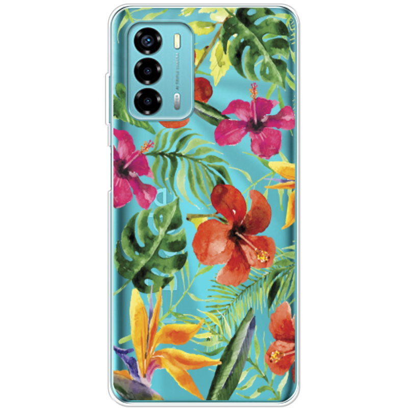 Прозрачный чехол BoxFace ZTE Blade V40 Vita Tropical Flowers