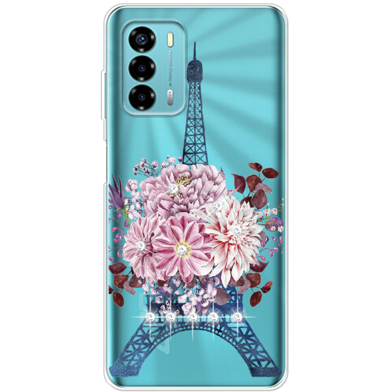 Чехол со стразами ZTE Blade V40 Vita Eiffel Tower