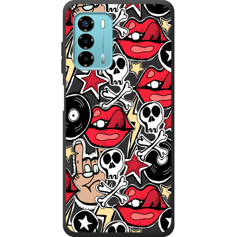 Черный чехол BoxFace ZTE Blade V40 Vita Rock Graffiti