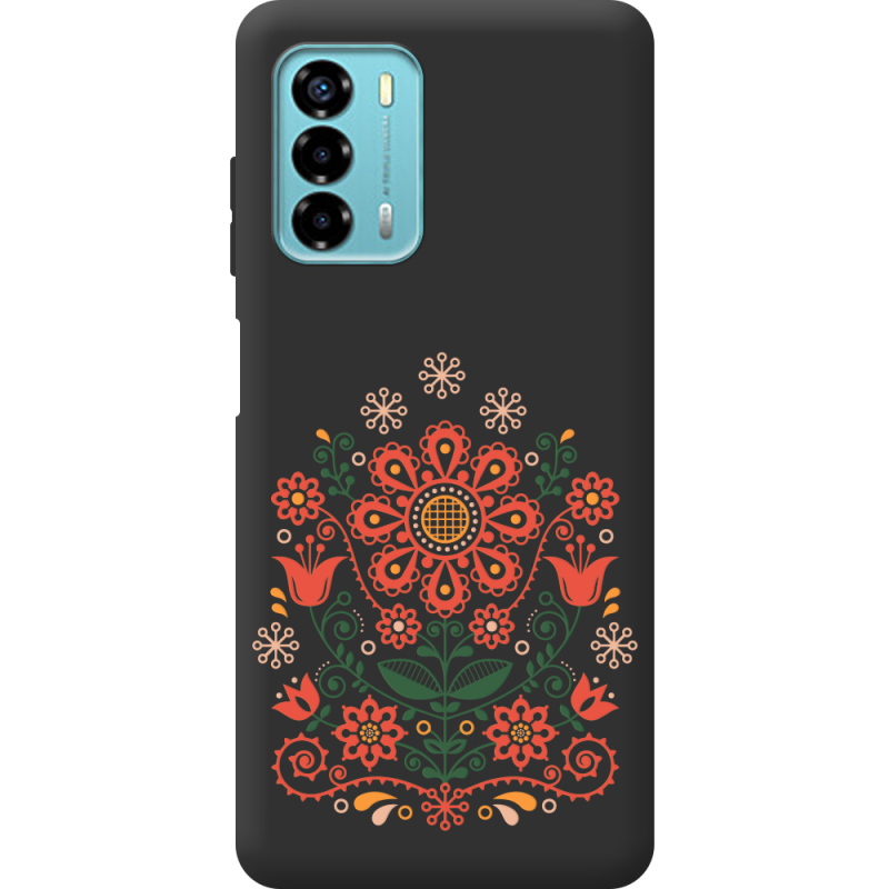 Черный чехол BoxFace ZTE Blade V40 Vita Ukrainian Ornament