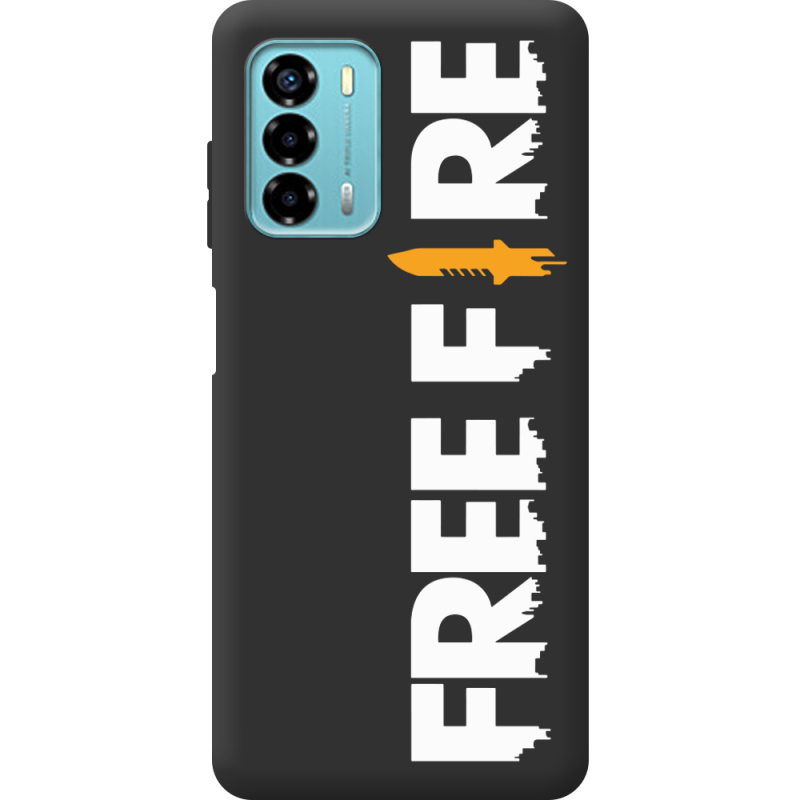 Черный чехол BoxFace ZTE Blade V40 Vita Free Fire White Logo