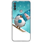 Чехол BoxFace Motorola E20 Skier Snowman