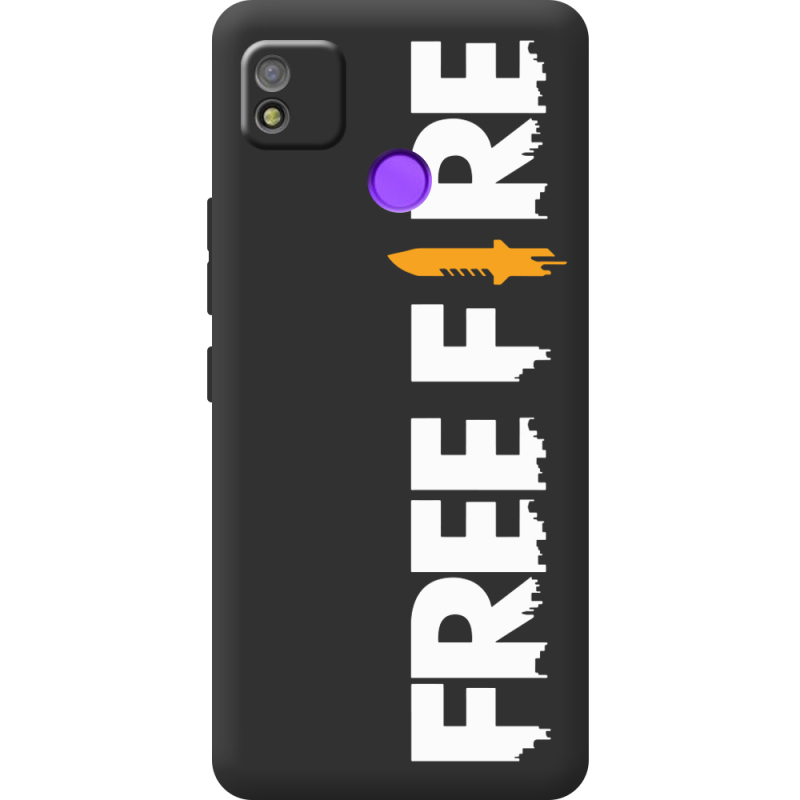 Черный чехол BoxFace Tecno POP 4 Free Fire White Logo