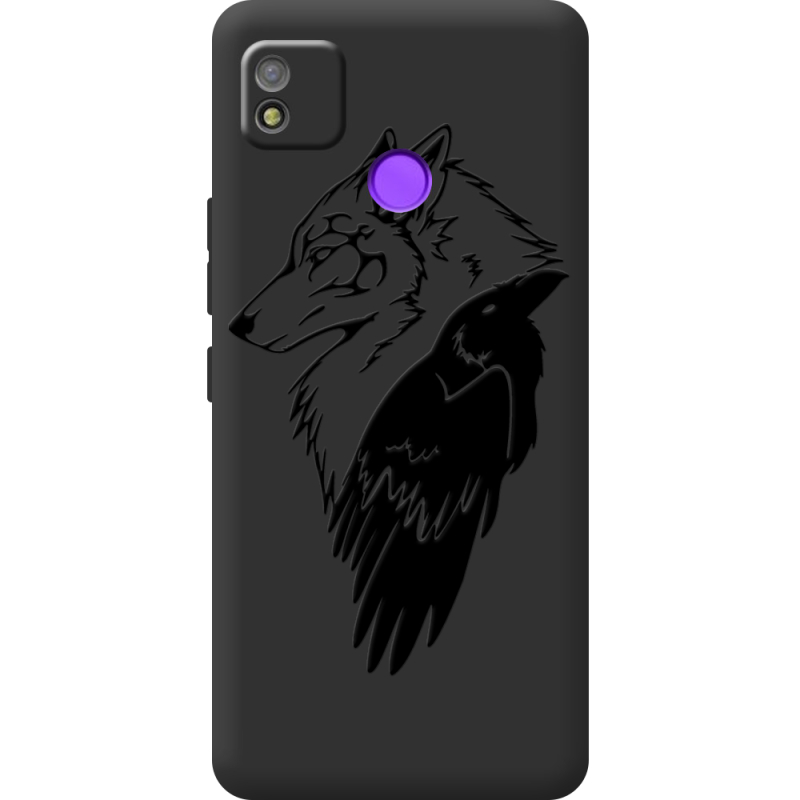 Черный чехол BoxFace Tecno POP 4 Wolf and Raven