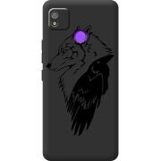 Черный чехол BoxFace Tecno POP 4 Wolf and Raven