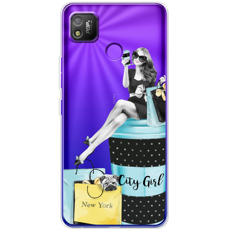 Прозрачный чехол BoxFace Tecno POP 4 City Girl