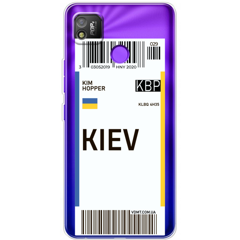 Прозрачный чехол BoxFace Tecno POP 4 Ticket Kiev