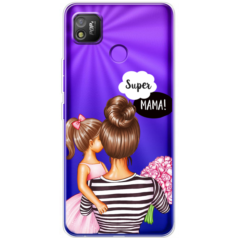 Прозрачный чехол BoxFace Tecno POP 4 Super Mama and Daughter