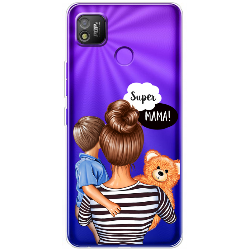 Прозрачный чехол BoxFace Tecno POP 4 Super Mama and Son