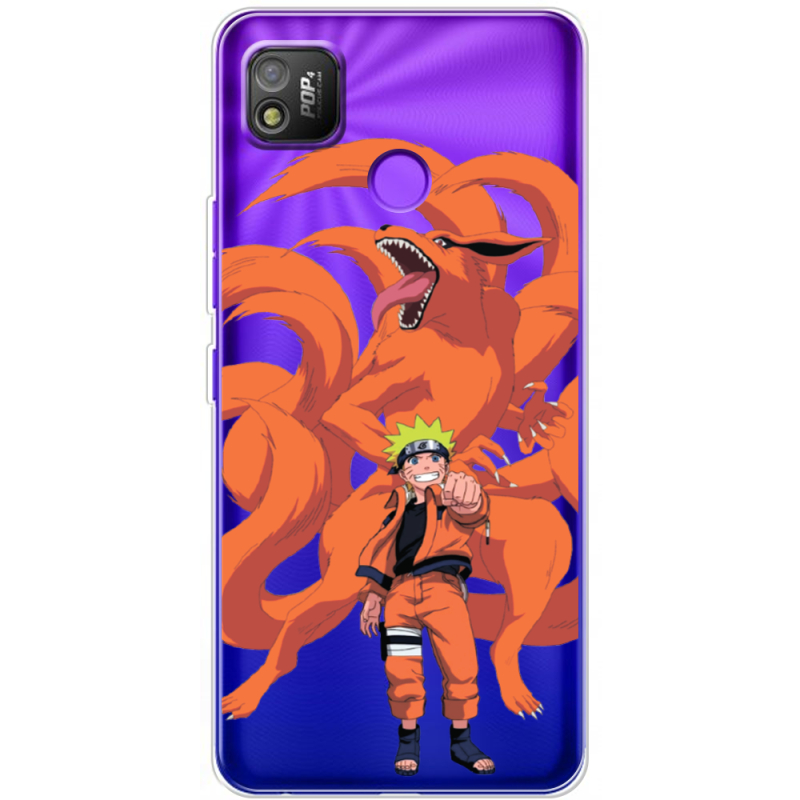 Прозрачный чехол BoxFace Tecno POP 4 Naruto and Kurama